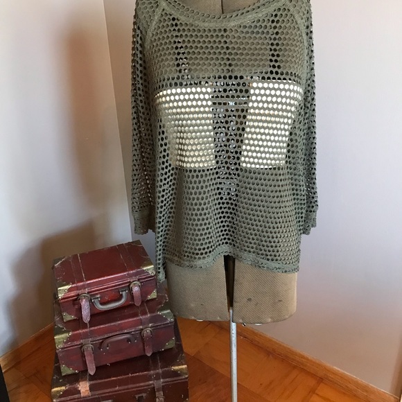 Mesh long sleeved army green cover shirt - Picture 7 of 7